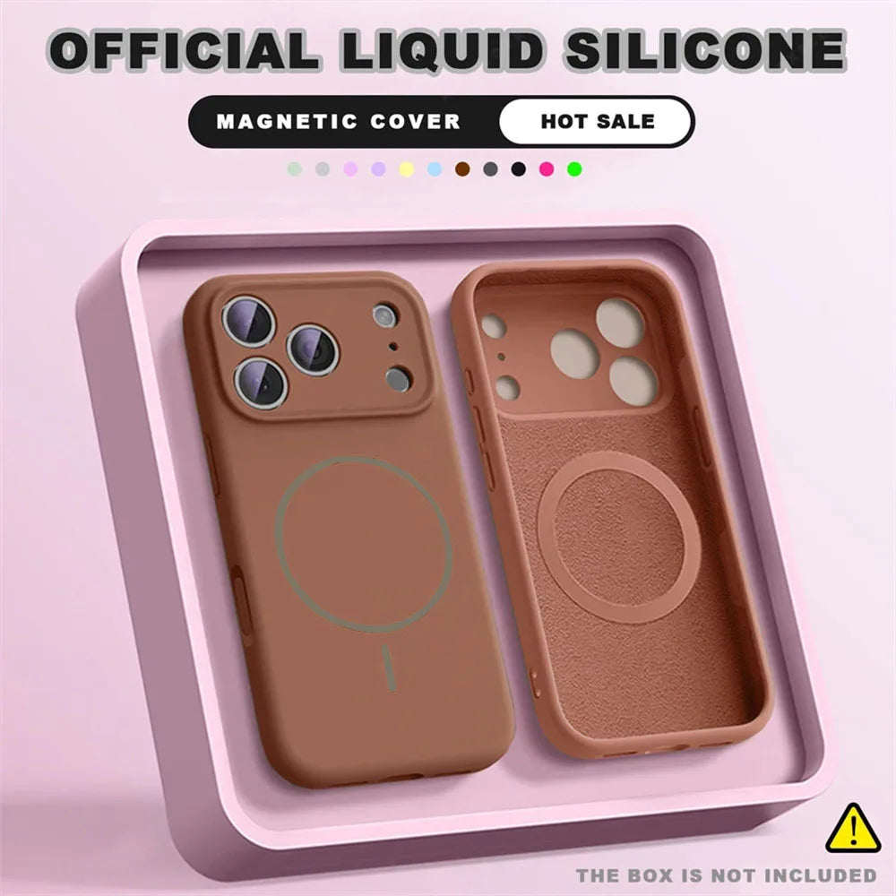 Coque Magsafe liquide Silicone pour iPhone