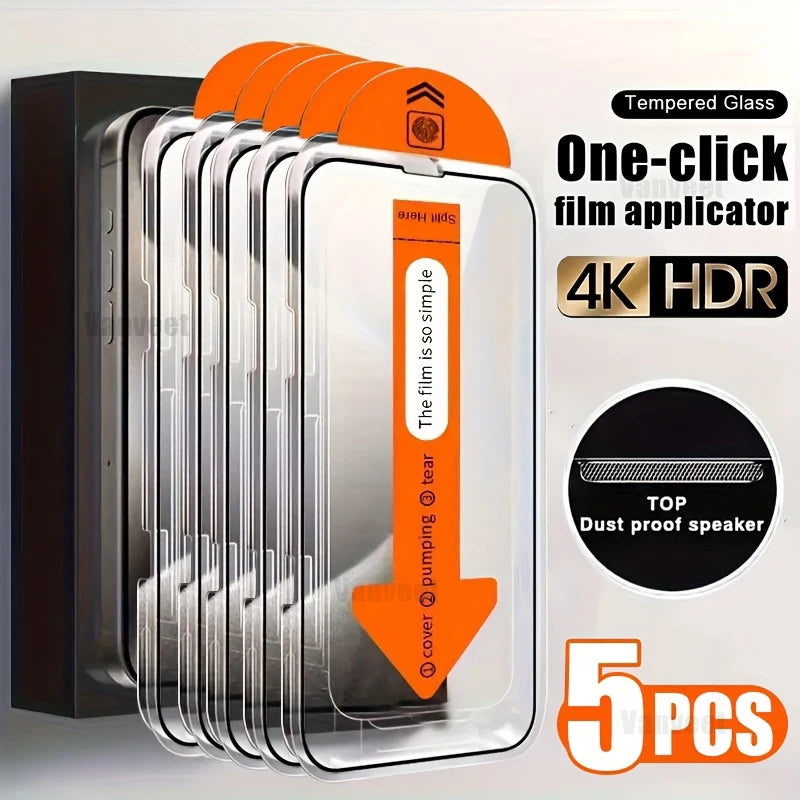 Film d'écran iPhone 16 15 14 13 12 11 17 Pro Max en verre trempé