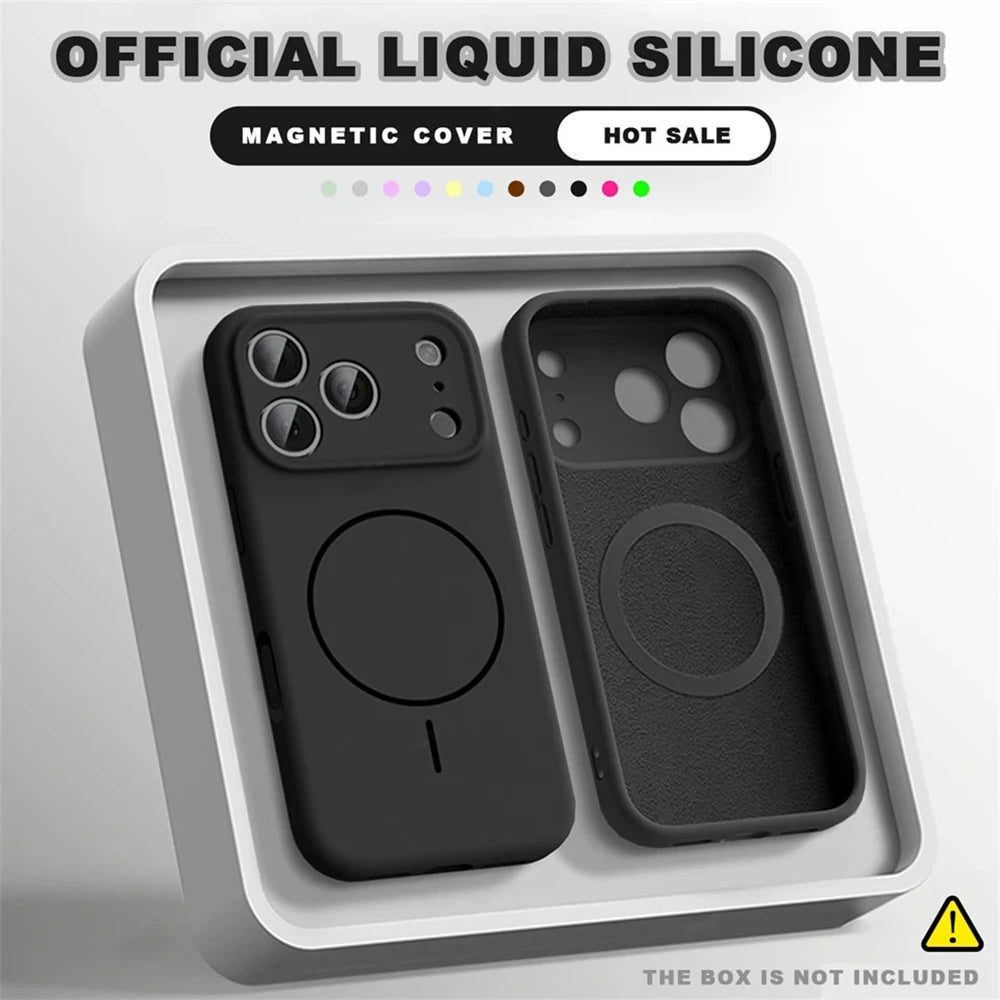 Coque Magsafe liquide Silicone pour iPhone
