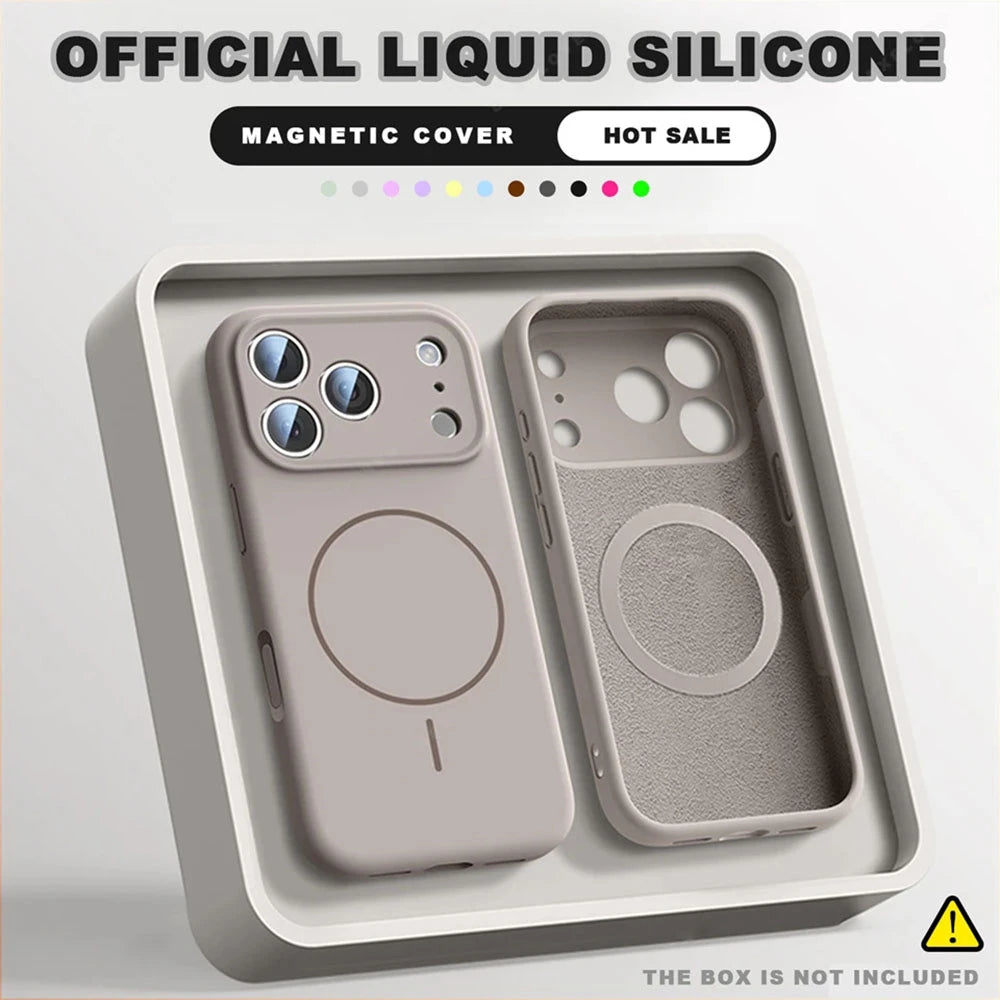 Coque Magsafe liquide Silicone pour iPhone