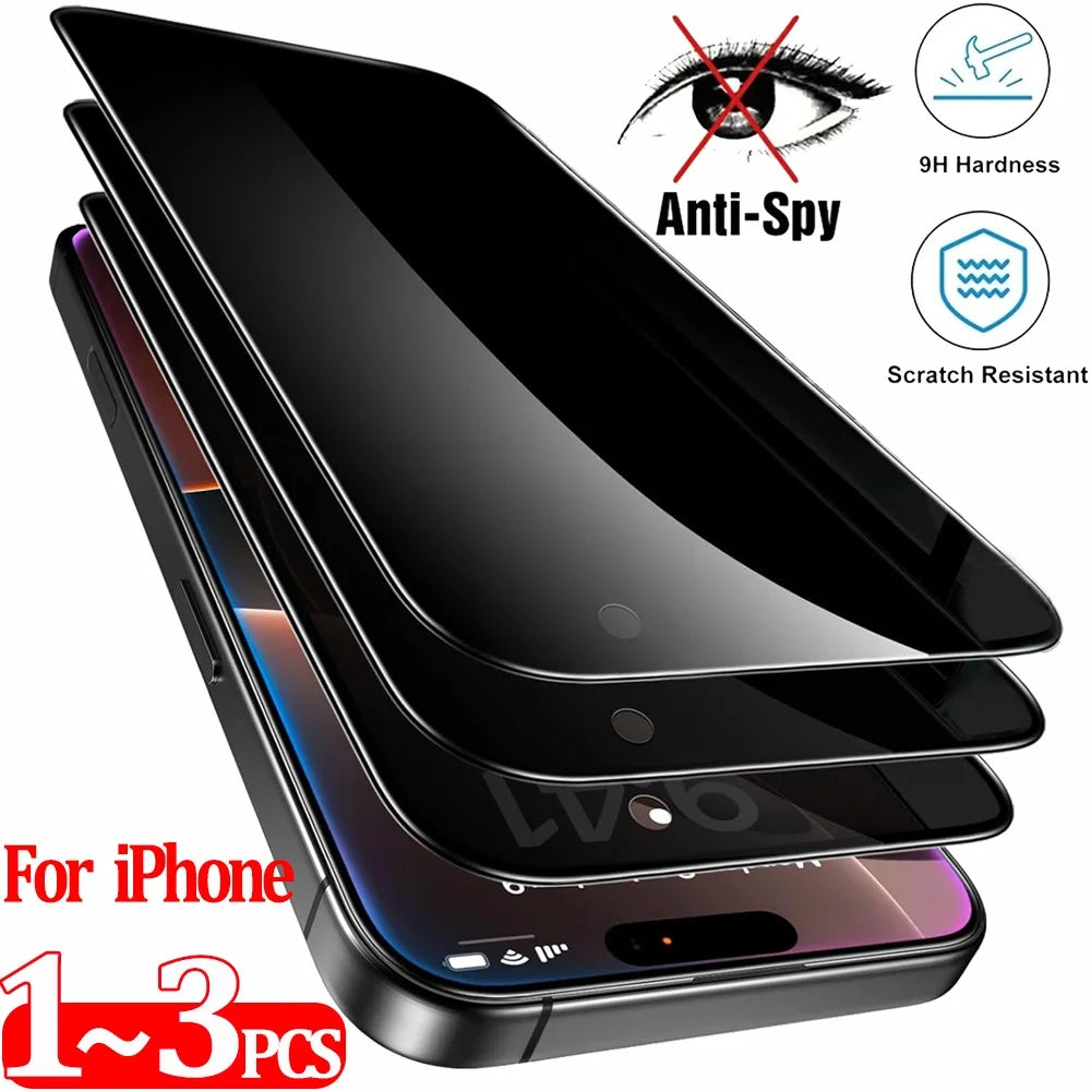 Film iPhone 17 16 15 Pro Max en verre transparent.
